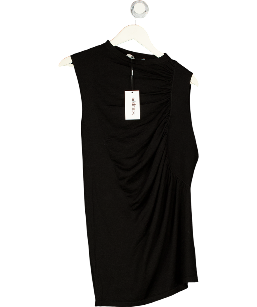 ODDMUSE Sheer Gathered Detail Top   Black UK L