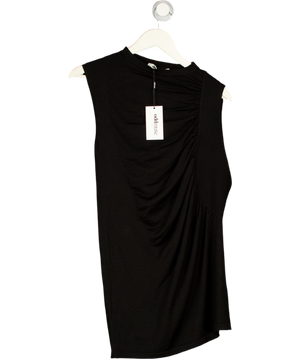ODDMUSE Sheer Gathered Detail Top   Black UK L