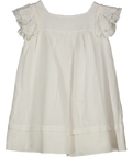 BENEDITA White Cotton/linen Blend Frill Sleeve Dress 6 Years