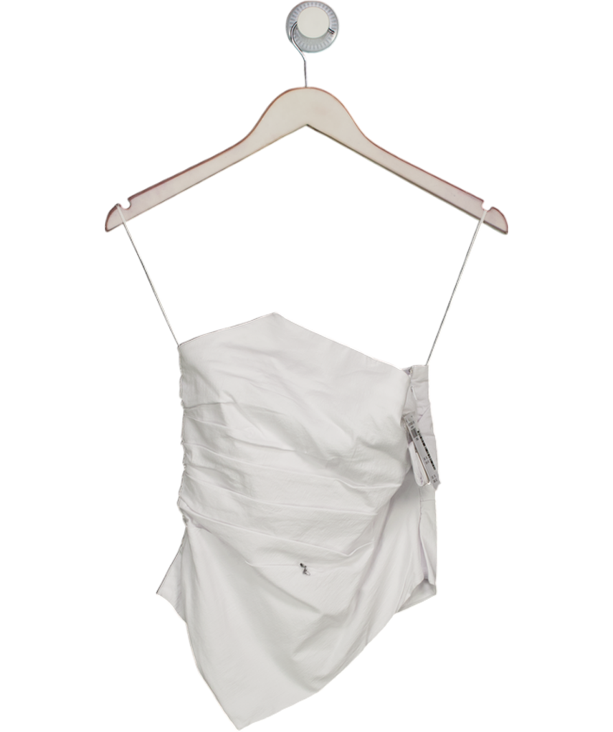 Abercrombie & Fitch White Ruched Bandeau Top UK XS