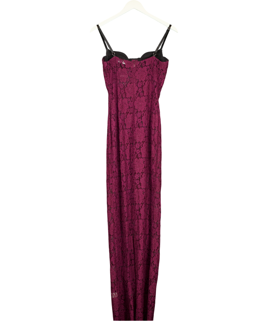 THE KRIPT Burgundy Red Lace Corset Top Mariana Dress UK S
