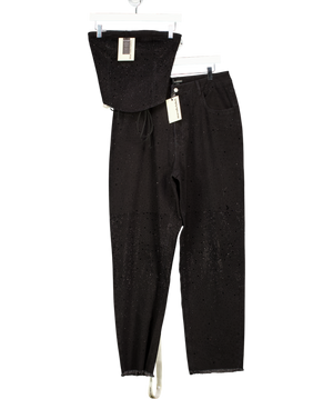 Mars the Label 2-piece Rhinestone Jeans And Corset Top In Black UK M