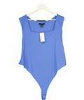 New Look Blue Slinky Square Neck Sleeveless Bodysuit UK 22