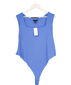New Look Blue Slinky Square Neck Sleeveless Bodysuit UK 22