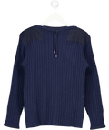 N.Peal Blue 007 Ribbed Army Sweater UK S