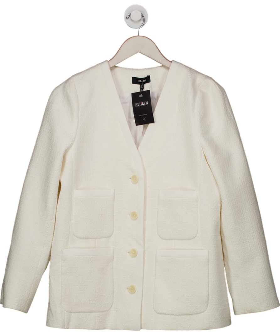 ME + EM Ivory White Tweed Jacket UK 12