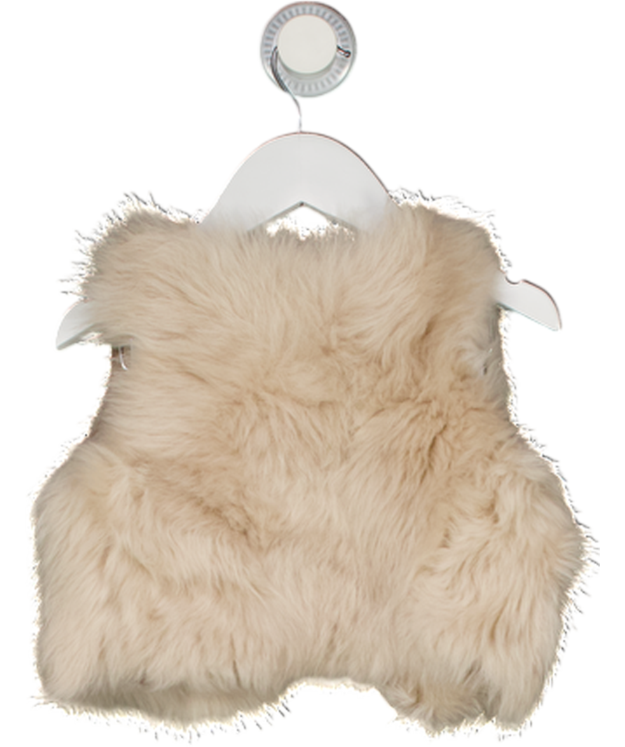 Belle Enfant Luxury Cream Shearling / Leather Reversible Gilet 18mths - 3yrs One Size