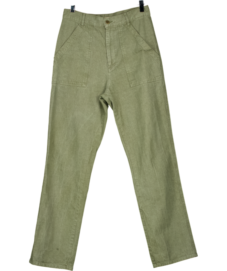 Djerf Avenue Green Go To Straight Leg Pants UK XS