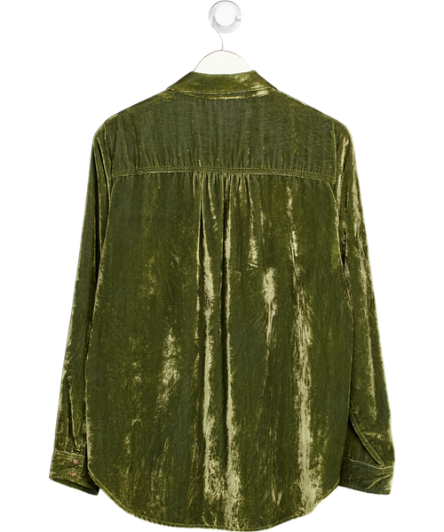 Anthropologie Maeve Olive Green Velvet Shirt Us10 UK 14