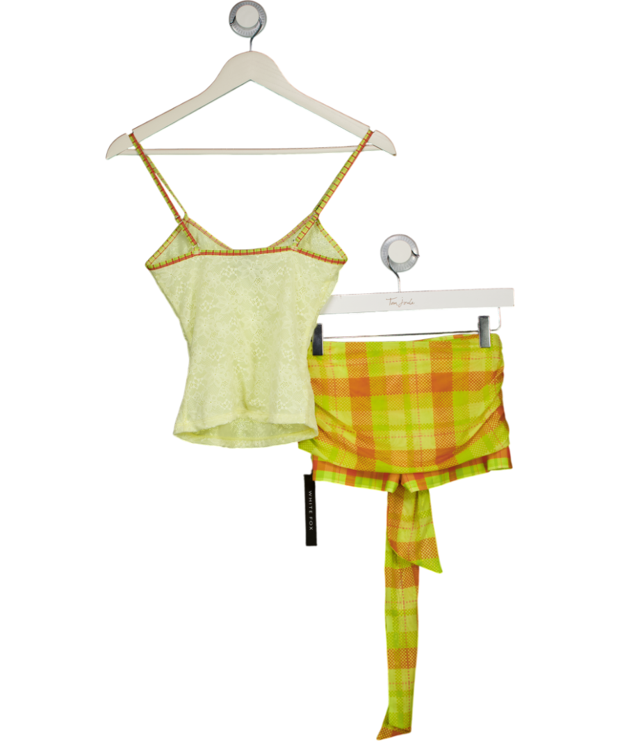 WHITE FOX 2-piece Lemon Yellow Top And Shorts Set UK XS
