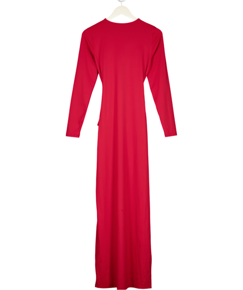 4th & Reckless Mel Red Jersey Hardware Waist Detail Maxi Dress UK 12
