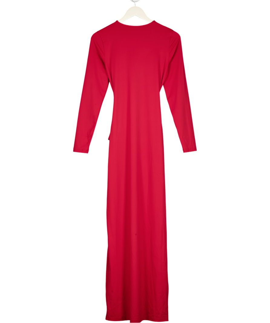 4th & Reckless Mel Red Jersey Hardware Waist Detail Maxi Dress UK 12