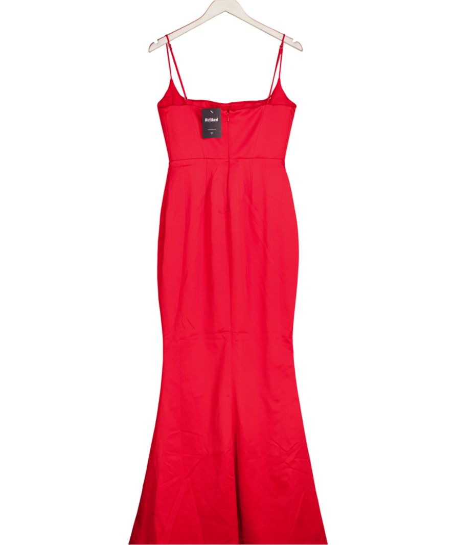 House of CB Shani Red Satin Corset Maxi Dress UK M