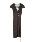 ROUJE PARIS Flores Black Spot Print Midi Dress Fr36 UK 8