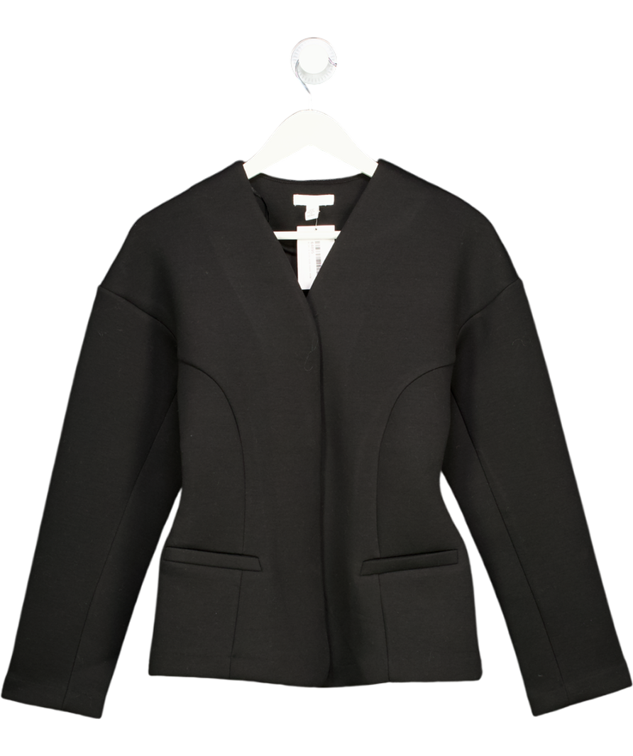 H&M Black Scuba Fitted Blazer UK XS