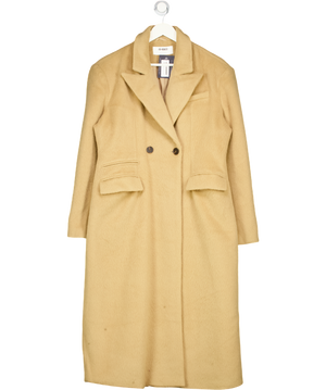 4th & Reckless Camel Beige Brushed Long Coat UK 14