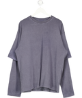Weekday Grey Double Layered Cotton T-shirt UK L