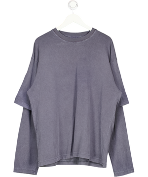 Weekday Grey Double Layered Cotton T-shirt UK L