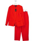 RIVER ISLAND 2-piece Red Long Sleeve Round Neck Blazer & Trouser Suit UK 10