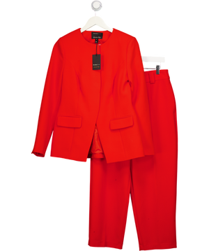 RIVER ISLAND 2-piece Red Long Sleeve Round Neck Blazer & Trouser Suit UK 10