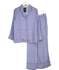 PALOMA BLUE 100% Silk Blue Print Pyjama Set UK XS/S
