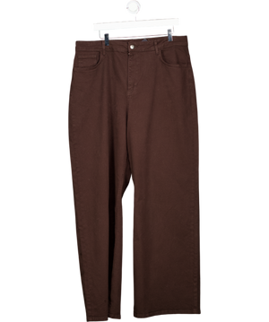 Very Brown High Waist Wide Leg Jeans UK 18