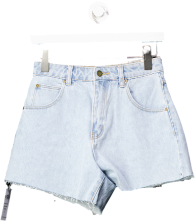 Rolla's Blue Organic Cotton High Rise Loose Fit Mirage Denim Shorts W25