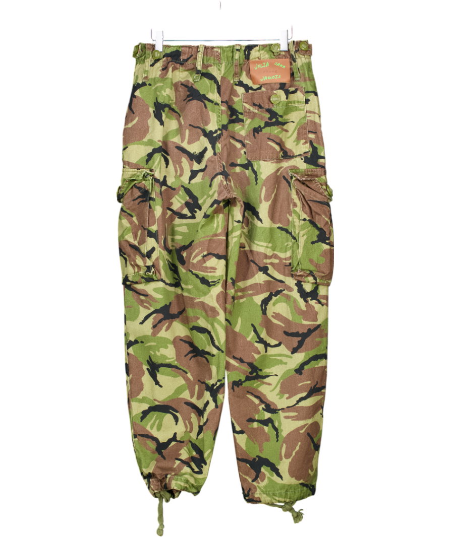 FRAME X Julia Sarr Jamois Green Camo Cotton & Tencel Lyocell-blend Cargo Pants W27