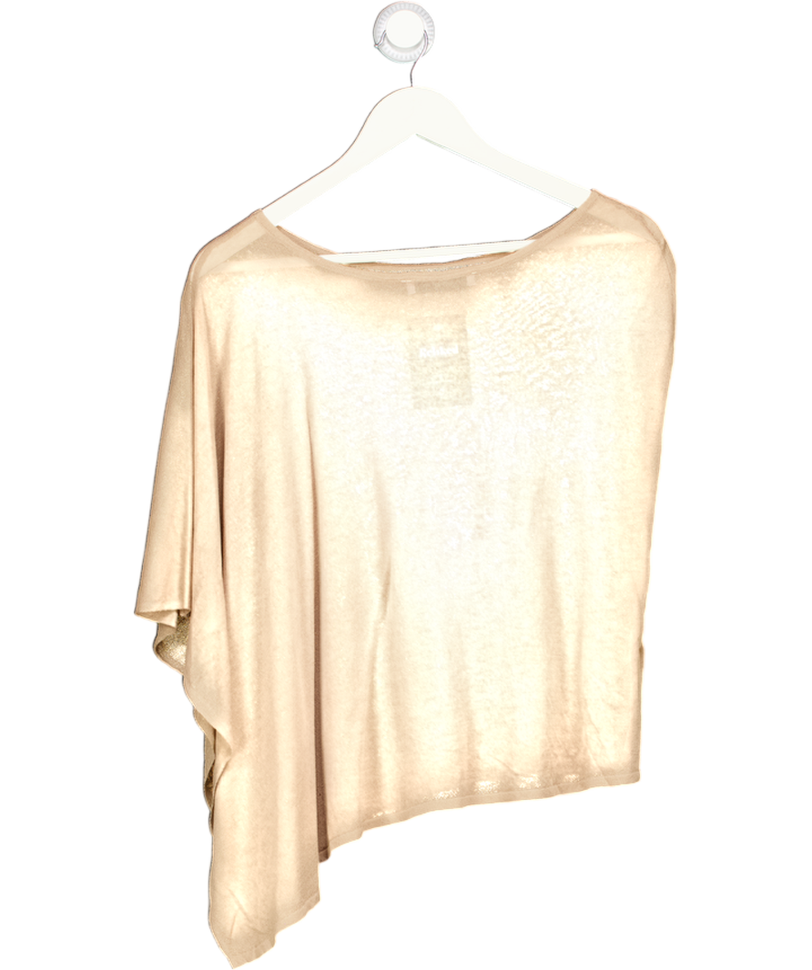 MANGO Brown Sheer Short Sleeve Top UK S