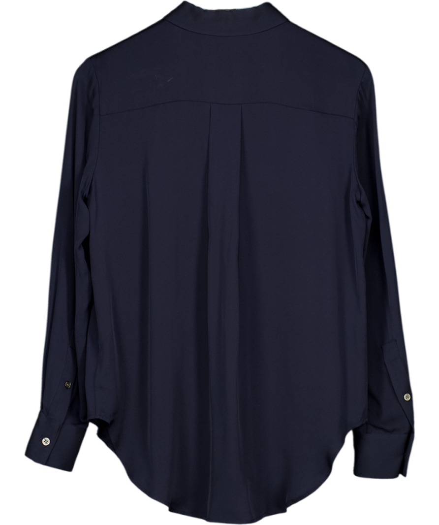 Theory Blue Relaxed Shirt In Silk Georgette UK S