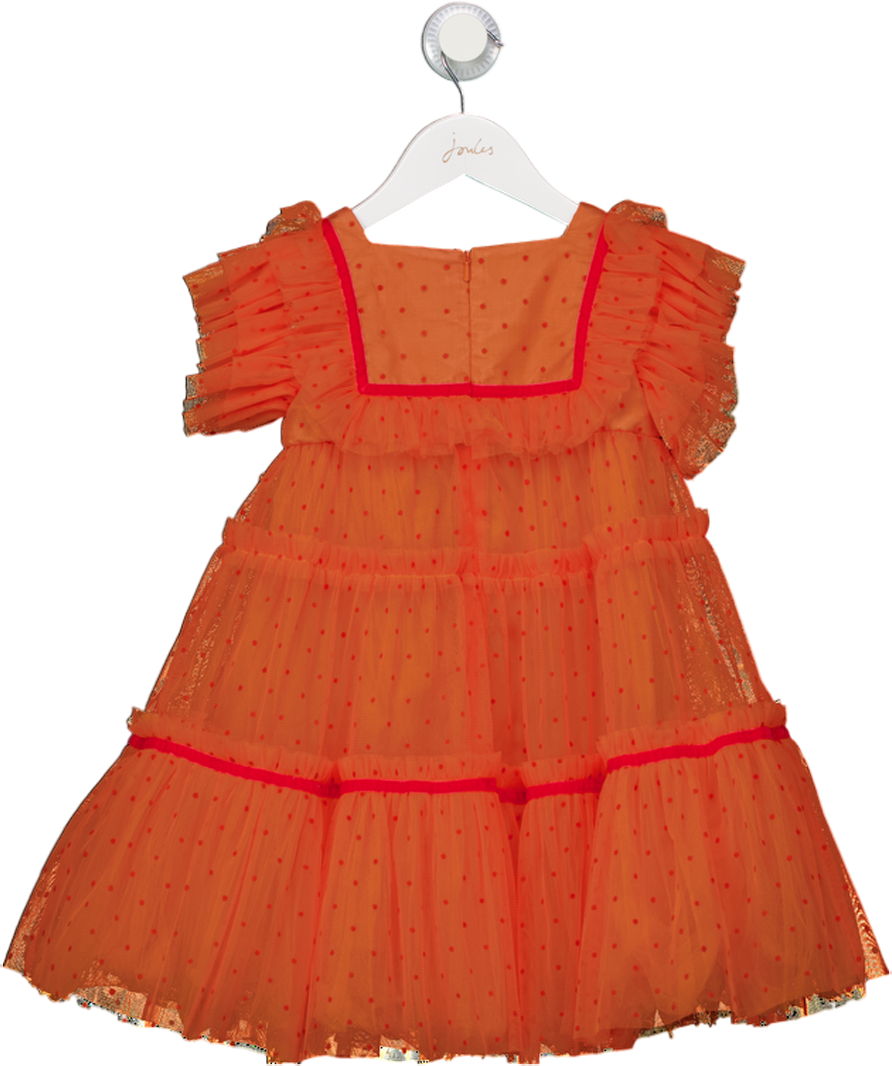 Childrensalon Orange Polka Dot Tulle Dress 5 Years
