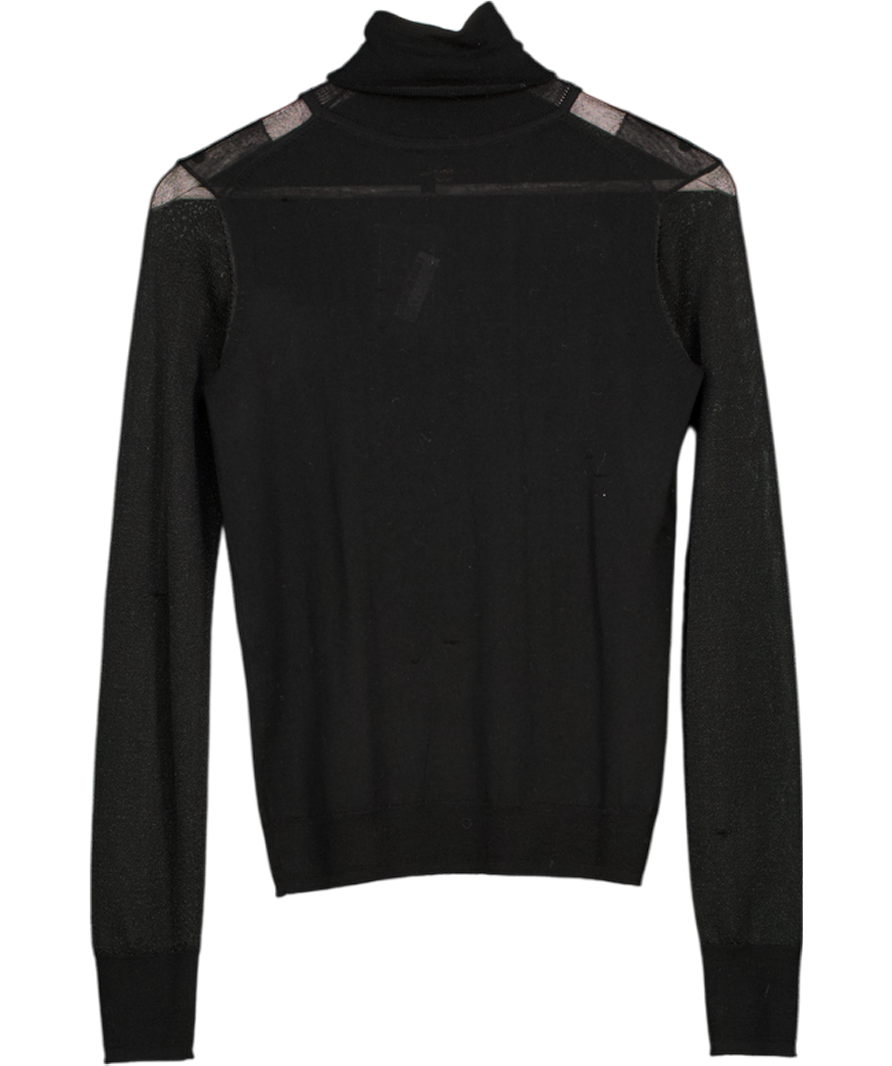 Maje Black Fine Knit Roll Neck Jumper Sz2 UK 10
