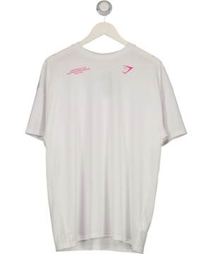 GYMSHARK White Logo Performance Top UK M