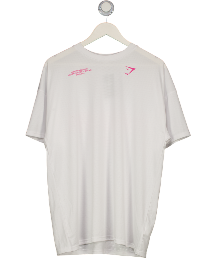 GYMSHARK White Logo Performance Top UK M