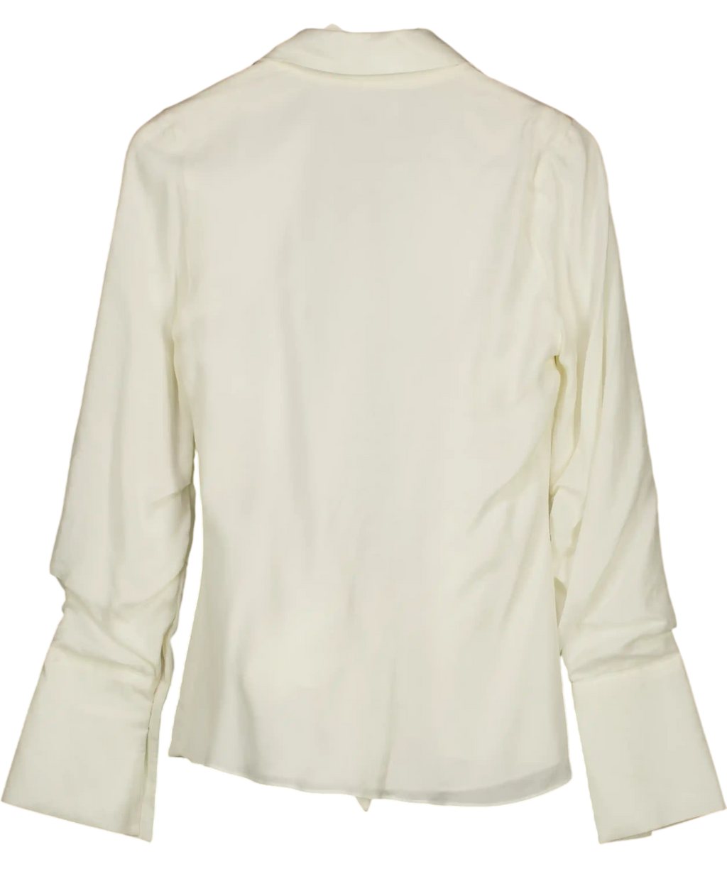 House of CB Hope White Draped Tie Front Shirt UK S