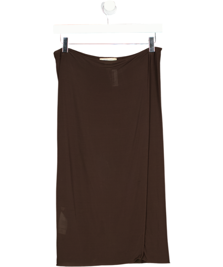 PALOMA WOOL Brown Chocolate Viscose Jersey Skirt UK M