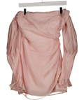 ANMY BUI Pink Miranda Organza Bardot Mini Dress UK 8