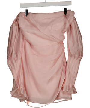 ANMY BUI Pink Miranda Organza Bardot Mini Dress UK 8