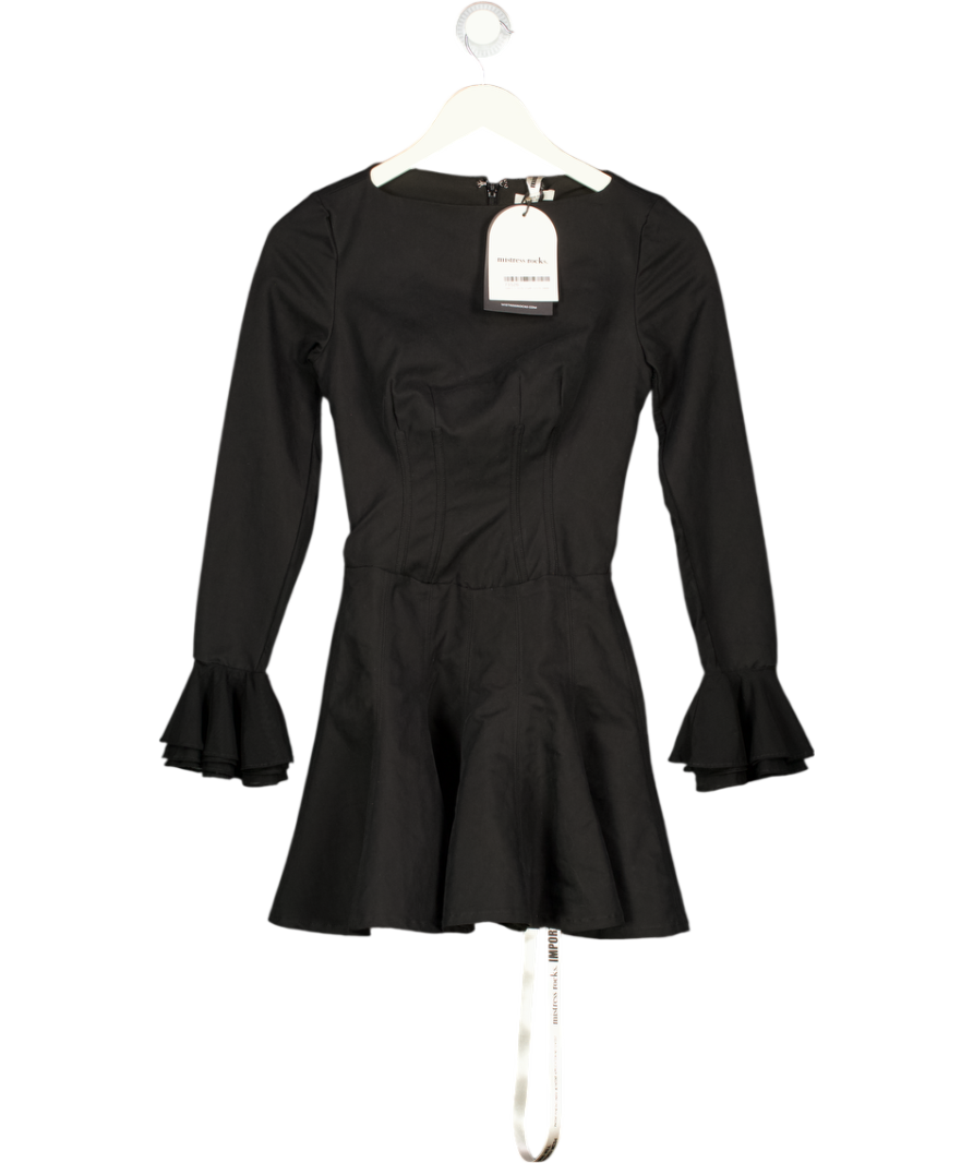 MISTRESS ROCKS Black Long Sleeve Fit & Flare Mini Dress UK XS