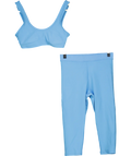 alo yoga Blue Center Stage Bra With High-waist Iconic 90's Capri's UK XS