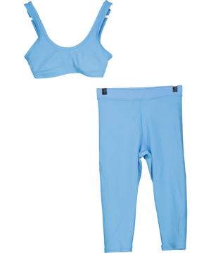 alo yoga Blue Center Stage Bra With High-waist Iconic 90's Capri's UK XS