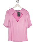 VESTIRE Pink Satin Cut Out Detail Top UK 8
