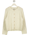 ABERCROMBIE & FITCH Cream Cable-knit Crew Cardigan UK XL