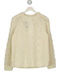 GERARD DAREL Cream 100% Lambswool Cable Knit Jumper T3 UK L