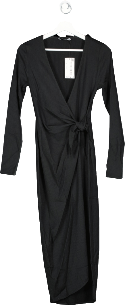 MANGO Black Bow Wrap Dress BNWT  UK M