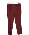 Alexander McQueen Burgundy Red Crepe Wool Trousers It38 UK 6