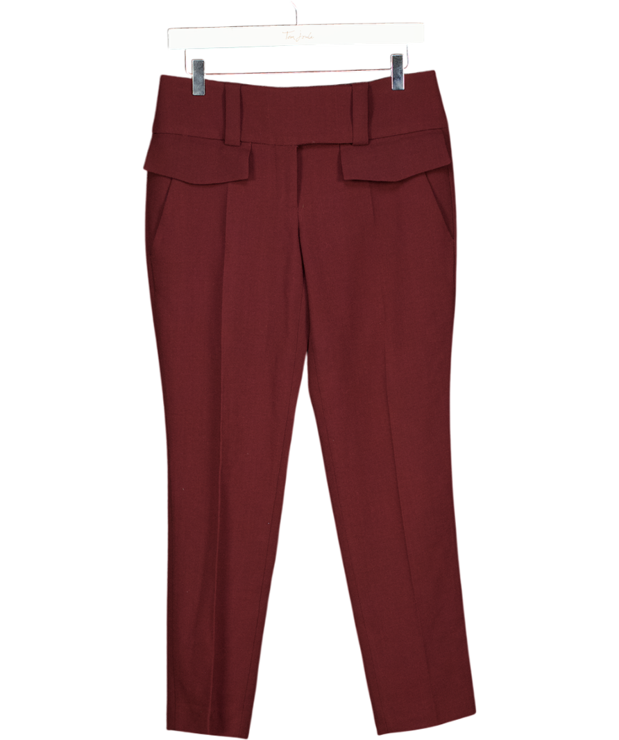 Alexander McQueen Burgundy Red Crepe Wool Trousers It38 UK 6