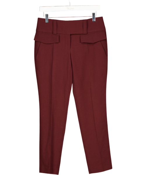 Alexander McQueen Burgundy Red Crepe Wool Trousers It38 UK 6
