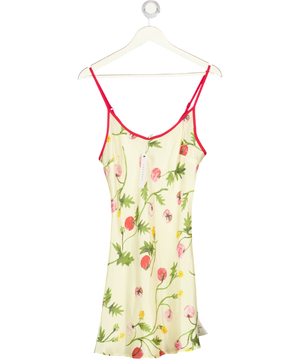 TOPSHOP Yellow Scoop Cami Mini Slip Dress UK 10