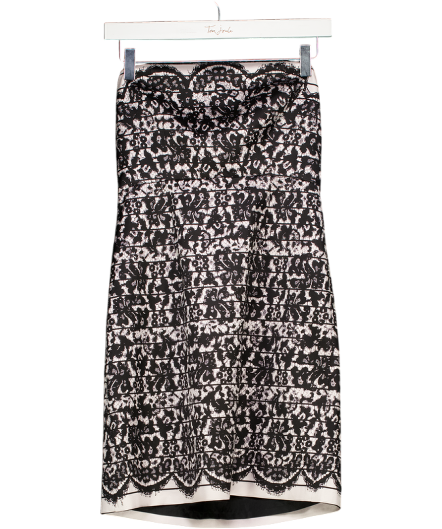 Tibi White Silk Lace Print Bandeau Mini Dress US6 Tibi White Silk Lace Print Bandeau Mini Dress US6